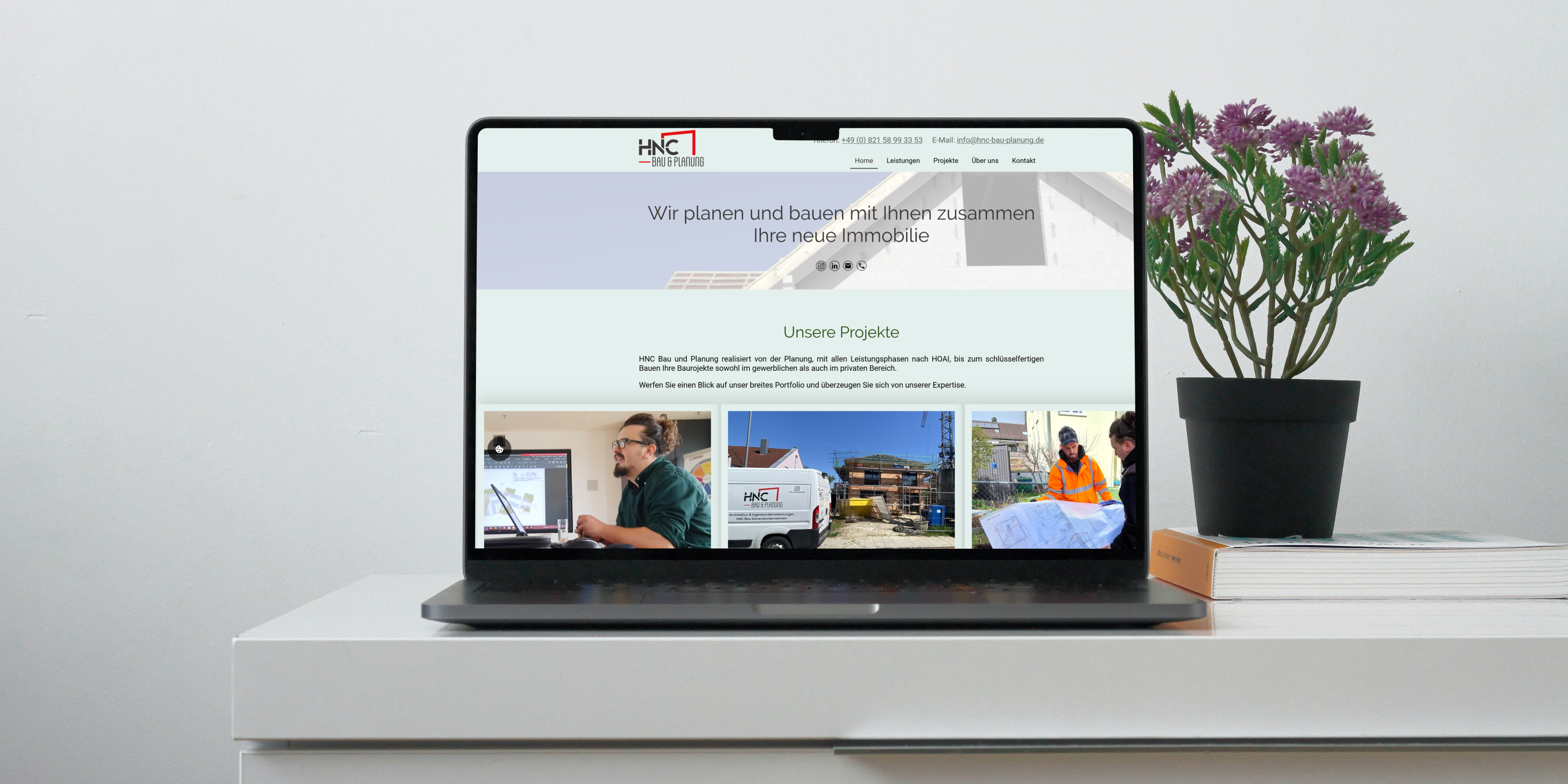 Website Screenshot von hnc-bau.de, realisiert von XERADOS Marketingberatung